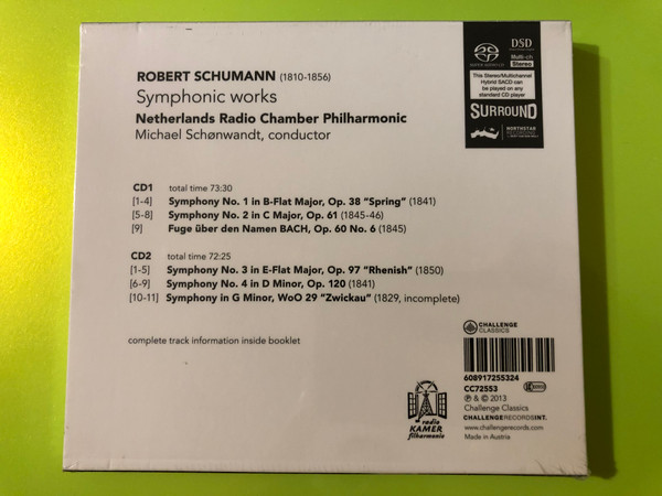 Schumann Symphonic Works by Challenge Classics 2-SACD Set (608917255324)