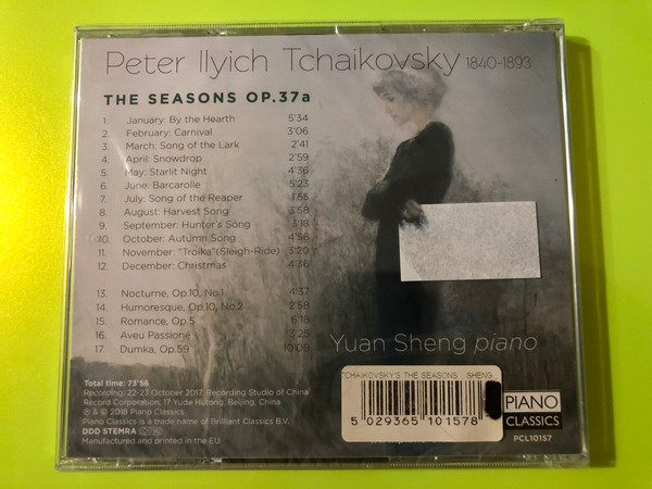 Tchaikovsky: The Seasons - Piano Classics CD by Yuan Sheng (5029365101578)