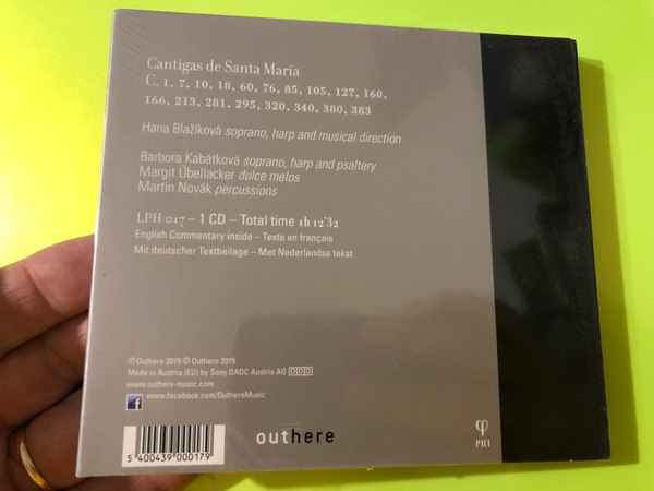 Cantigas de Santa Maria: Hana Blažíková Medieval CD - PHI / Outhere Music (5400439000179)