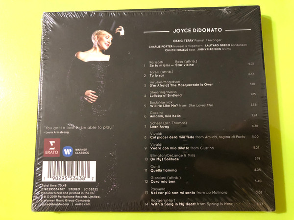 Joyce DiDonato: SONGPLAY Jazz & Baroque Crossover CD - Erato (190295534387)