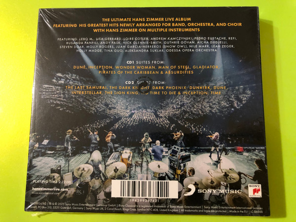 Hans Zimmer Live: The Ultimate Concert Experience 2CD by Sony Classical (194399367421)