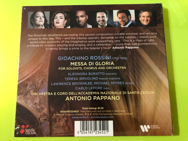Rossini: Messa di Gloria CD by Warner Classics (5054197234521) 