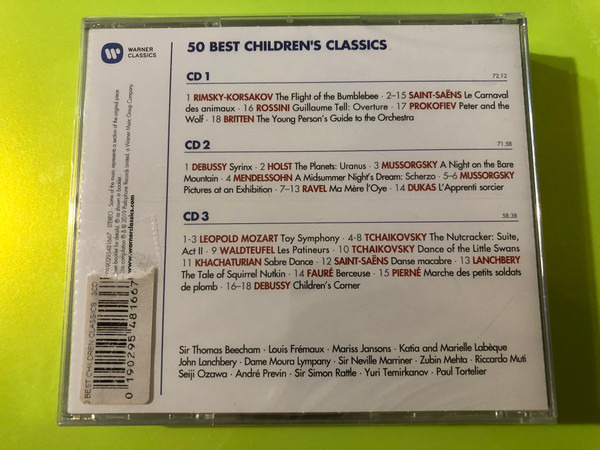 50 Best Children's Classics by Warner Classics 3-CD Set (0190295481667)