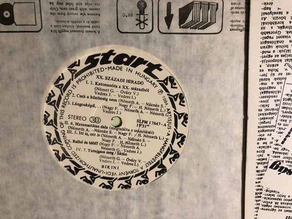 XX. Századi Híradó Vinyl LP by Bikini - Rare Hungarian New Wave Rock (SLPM 17847)