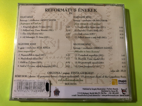 Református Énekek XV: Hymns of the Reformed Church by Periferic Records (5998272708906.)