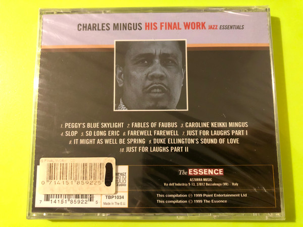 Charles Mingus: His Final Work Jazz Essentials CD by Azzurra Music (0714151859225)