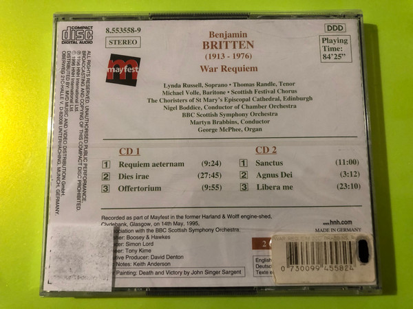Benjamin Britten: War Requiem 2-CD Set by Naxos (0730099455824)