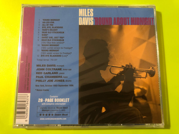 Miles Davis: 'Round About Midnight Masterworks Edition CD by Century Masterworks (8436563184376)