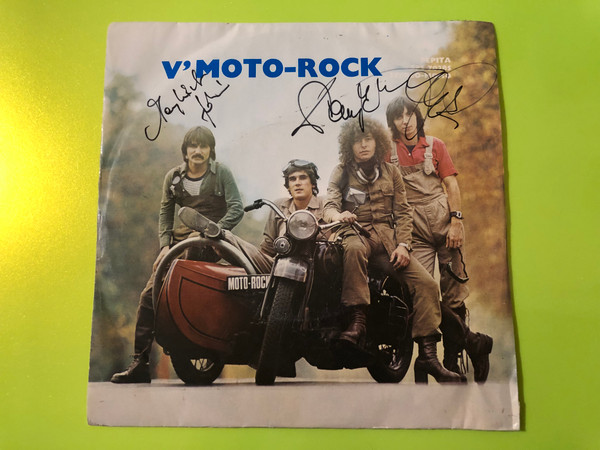 V’Moto-Rock Autographed 7" Vinyl Single - Motor Boogie / Nyújtsd hát a kezed (V’Moto-RockMotorBoogie)