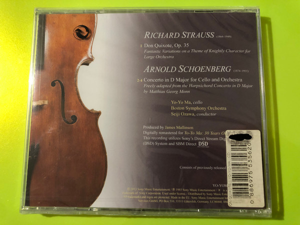 Sony Classical Audio CD: Yo-Yo Ma & Seiji Ozawa - Strauss: Don Quixote & Schoenberg: Concerto (0886975535620)