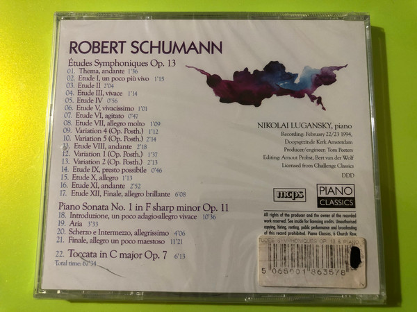Piano Classics Nikolai Lugansky plays Schumann: Études symphoniques CD (5065001863578)