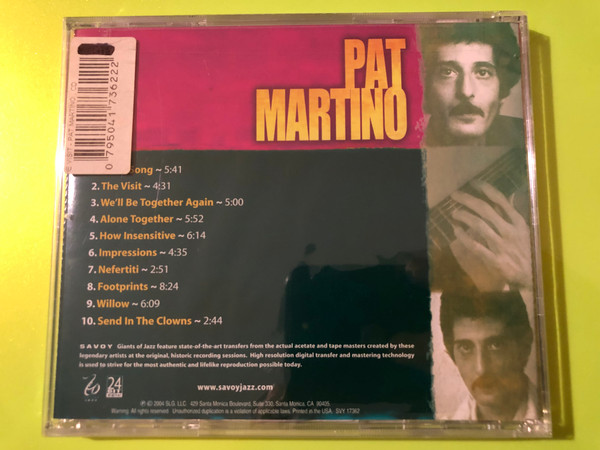 Savoy Jazz: Pat Martino – Giants of Jazz 24-Bit Remastered Music CD (0795041736222)