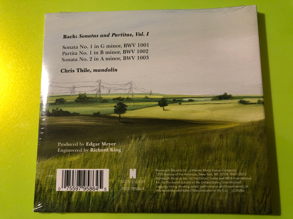 Nonesuch Chris Thile Bach: Sonatas and Partitas, Vol. I Mandolin CD (075597958645)