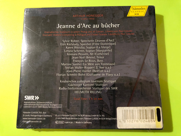 Hänssler Classic Arthur Honegger: Jeanne d’Arc au bûcher 2-CD Set (4010276024859)