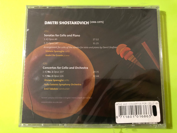 Et'cetera Dmitri Shostakovich: Cello Sonatas & Concertos 2-CD Set - Viviane Spanoghe (8711801016863)