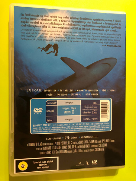 Lionsgate Open Water (Nyílt tengeren) 2003 Survival Thriller DVD (5999544251045.)