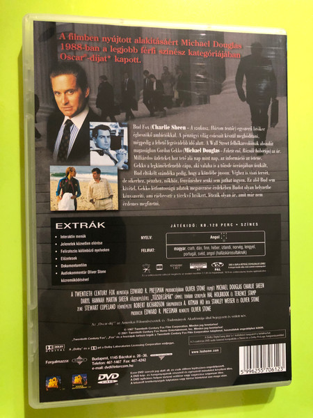 20th Century Fox Tőzsdecápák (Wall Street) Extra Változat DVD Michael Douglas (5996255706123)
