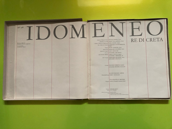 Eterna Edition Mozart Idomeneo Rè di Creta 4-LP Vinyl Box Set (IdomeneoRèdiCreta)
