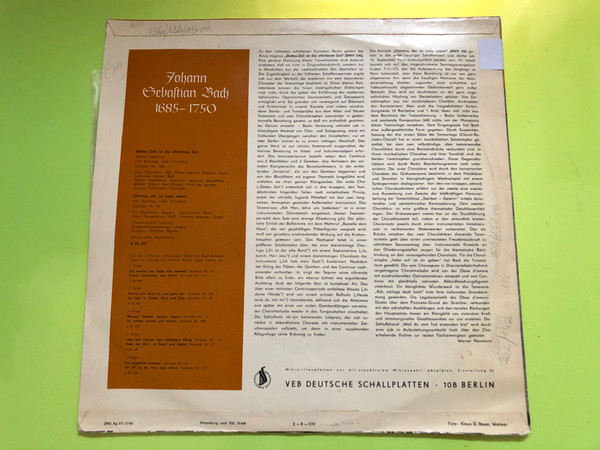 J.S. Bach Kantaten: ETERNA Vinyl LP - Günther Ramin Conducts 6. Folge (J.S.BachKantaten)