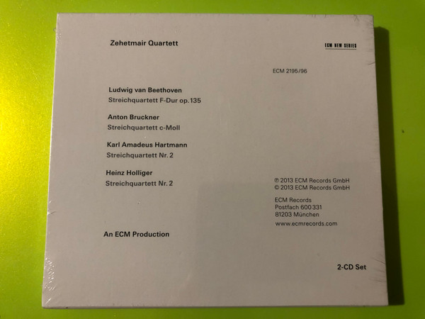 Zehetmair Quartett: Beethoven, Bruckner, Hartmann, Holliger – ECM New Series 2-CD Set (028947639428)