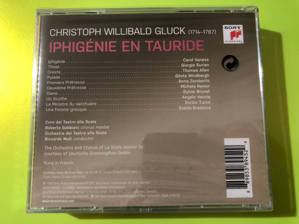 Sony Classical Gluck: Iphigénie en Tauride 2-CD Live Opera Set (889853894528)