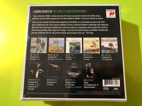 Sony Classical Leonard Bernstein: The Complete Mahler Symphonies 12-CD Box Set (886979433328)