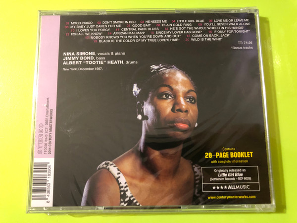 Nina Simone: Little Girl Blue Masterwork CD by 20th Century Masterworks – Jazz Debut with 20-Page Booklet (8436563183904)