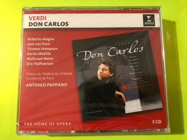 Erato Verdi Don Carlos Antonio Pappano 3-CD Box Set (0190295817930)
