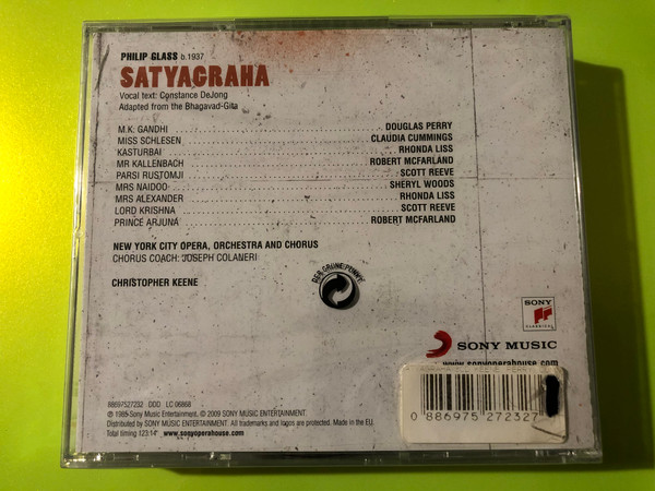 Sony Classical Philip Glass Satyagraha Christopher Keene 3CD (0886975272327)