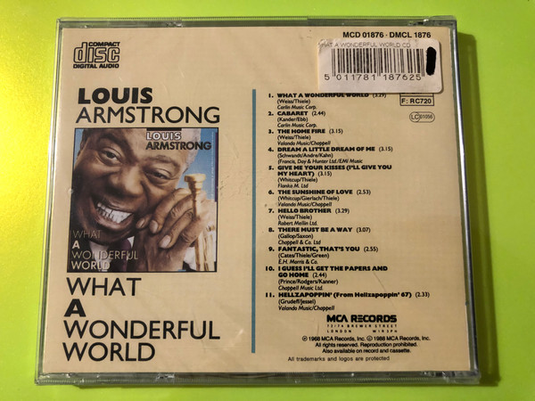 MCA Records - Louis Armstrong What A Wonderful World Jazz CD (5011781187625)