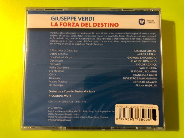 Warner Classics - Verdi La Forza del Destino Riccardo Muti 3-CD Opera Set (0190295735920)