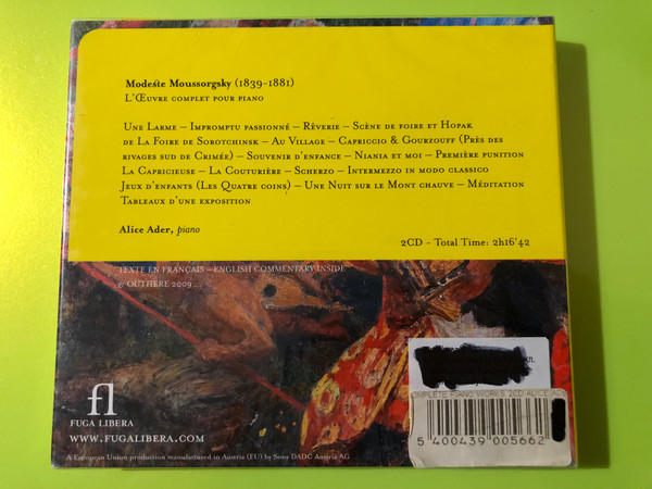 Fuga Libera 2CD - Modest Mussorgsky: Complete Piano Works by Alice Ader (5400439005662)