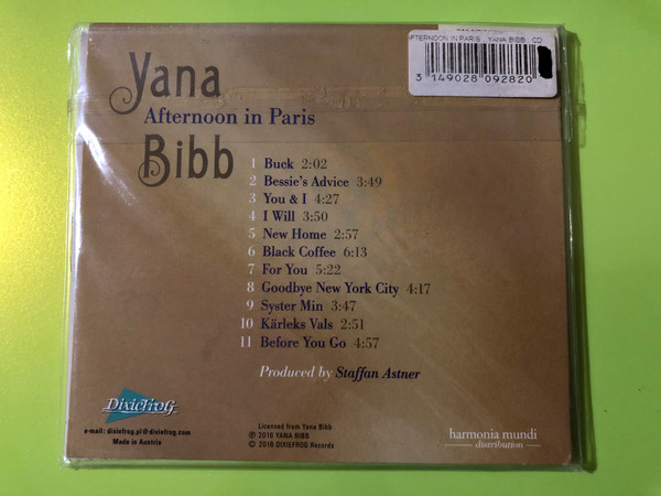DixieFrog Yana Bibb: Afternoon in Paris Audio CD (3149028092820)