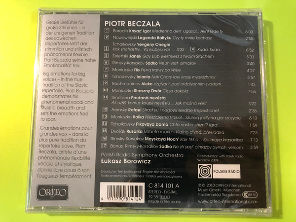 Slavic Opera Arias Piotr Beczala Polish Radio Symphony Orfeo CD (4011790814124)