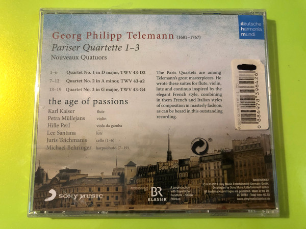 Baroque Elegance: Deutsche Harmonia Mundi Telemann Pariser Quartette 1–3 CD (0886978396426)