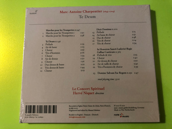 Marc-Antoine Charpentier: Te Deum CD by Glossa Cabinet (8424562816039)