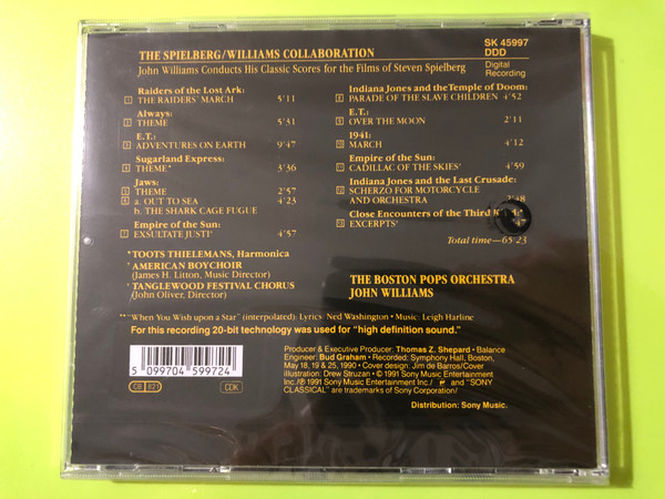 Sony Classical The Spielberg/Williams Collaboration Audio CD (5099704599724)