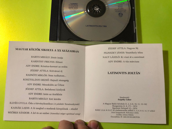 Hungaroton Classic: Latinovits Zoltán – Magyar Költők Sikolya Audio CD (5991811413026.)