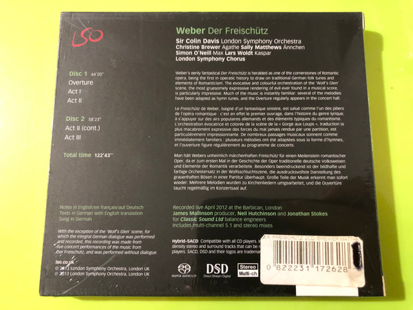 Weber: Der Freischütz – LSO Live Classical Opera 2-SACD Set (0822231172628)