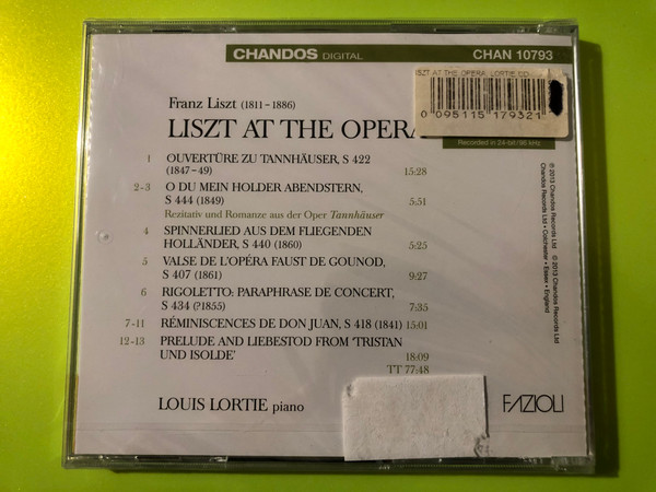Chandos Franz Liszt At The Opera Louis Lortie Piano CD (0095115179321)