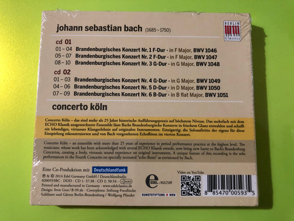 Berlin Classics Johann Sebastian Bach: Brandenburg Concertos 2-CD Set (885470005935)