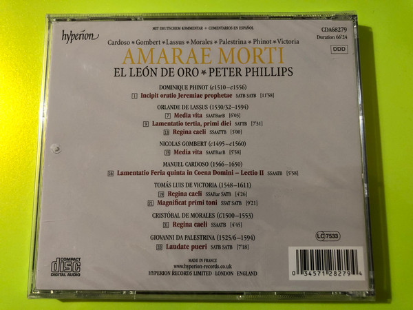 Hyperion Amarae Morti: Lamentations and Motets Choral Music CD (034571282794)
