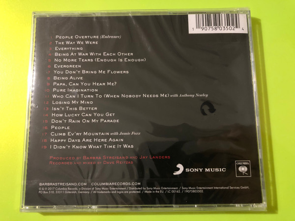 Barbra Streisand: The Music... The Mem’ries... The Magic! Live Concert CD by Columbia Records (19075803502)