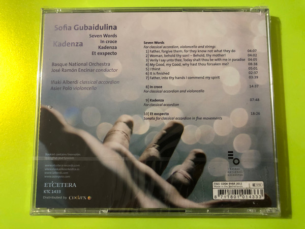 Sofia Gubaidulina - Kadenza & Seven Words Etcetera Classical Music CD (8711801014333)