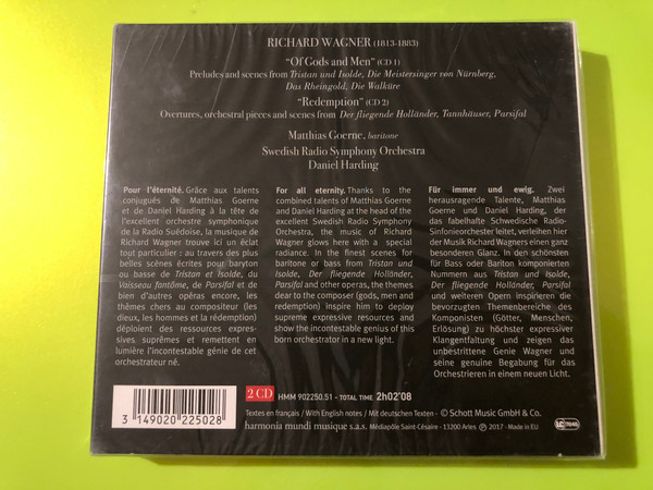 Matthias Goerne - The Wagner Project Harmonia Mundi Classical 2 CD Set (3149020225028)