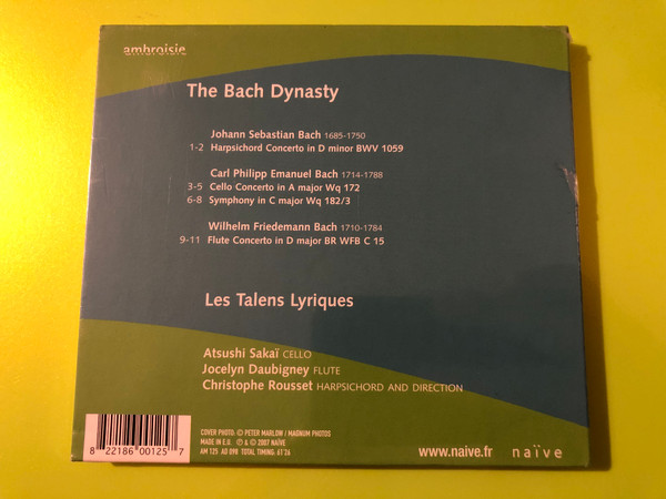 Les Talens Lyriques & Christophe Rousset - The Bach Dynasty Ambroisie Classical CD (822186001257)