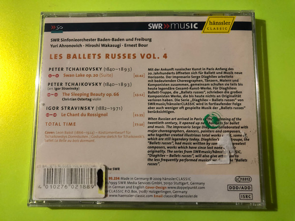 Les Ballets Russes Vol. 4: Tchaikovsky & Stravinsky by Hänssler Classic CD (4010276021889)
