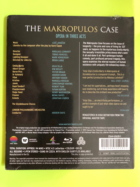 Leoš Janáček: The Makropulos Case Blu-ray by Warner Classics (0825646362813)