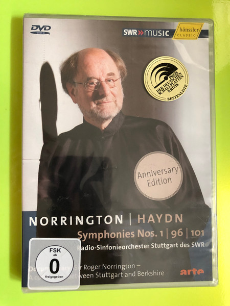 Norrington Conducts Haydn Symphonies Nos. 1, 96 & 101 DVD – Hänssler Classic Anniversary Edition (4010276022657)
