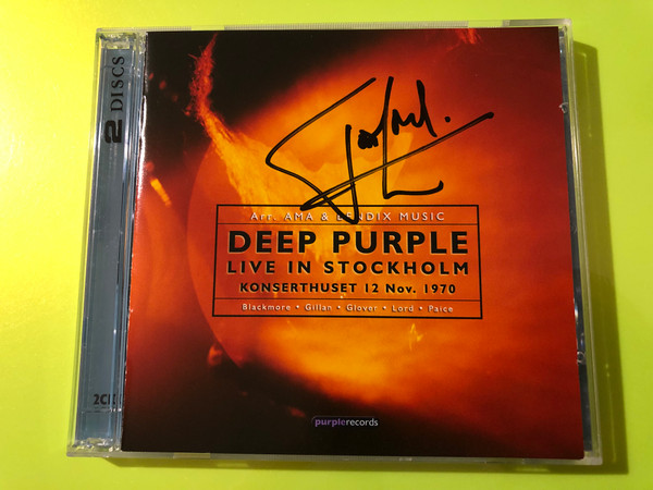 Purple Records - Deep Purple Live In Stockholm 1970 Autographed Music CD (5022911338312)